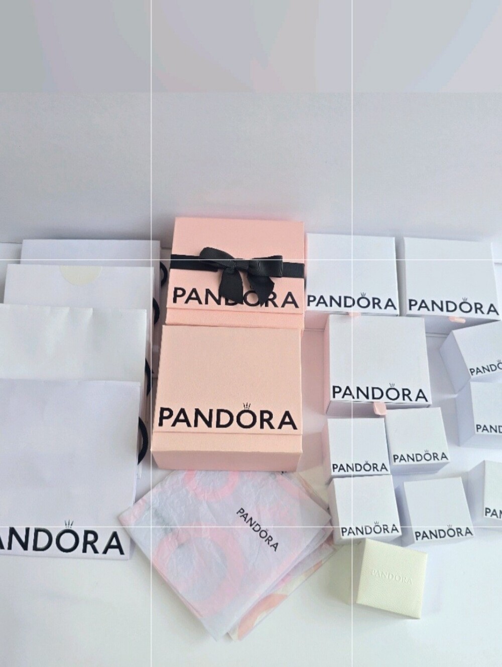 Lot of 17 PANDORA Empty Boxes & Bags